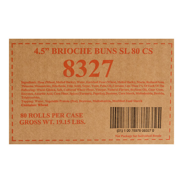 Turano 4 1/2" Sliced Brioche Bun - 80/Case