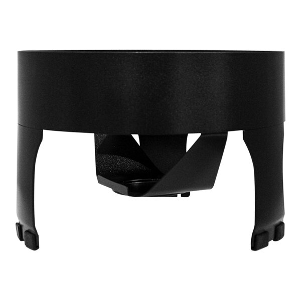 A black metal Spring USA soup stand with fuel holder on a table.