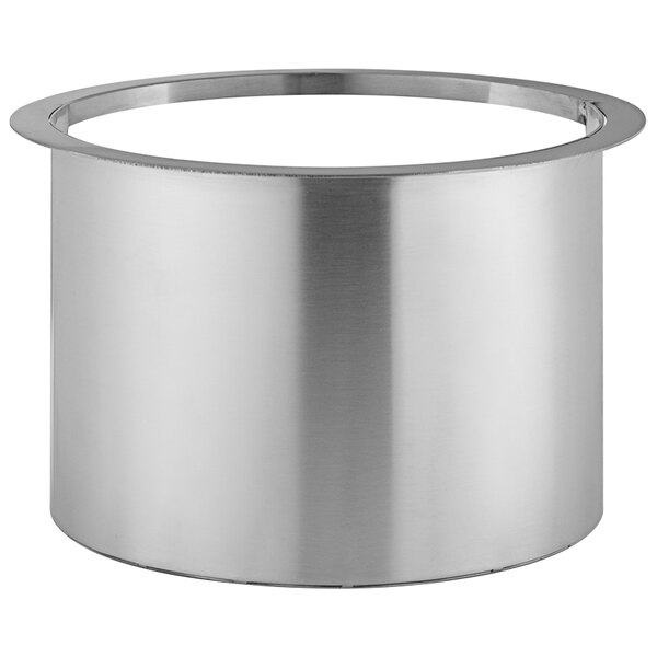 A silver cylinder with a white circle inside holding a stainless steel Spring USA Wynwood fuel holder.