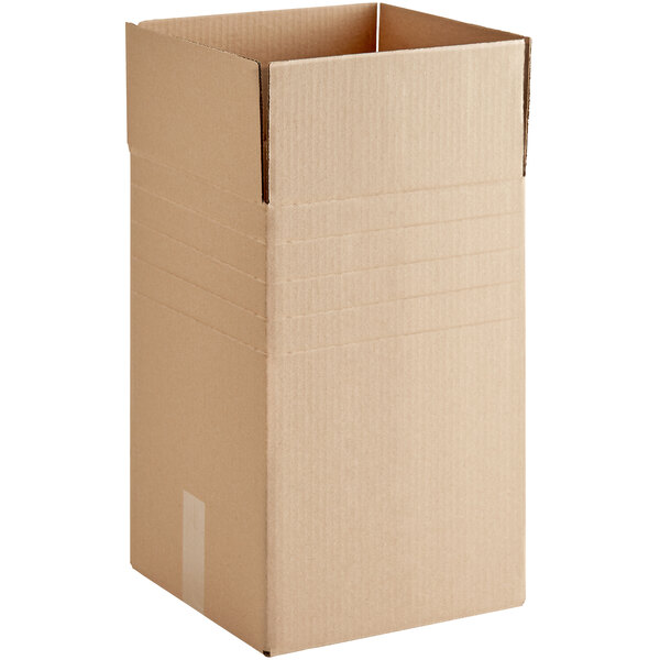 A close-up of a Lavex cardboard box with a cut out top.