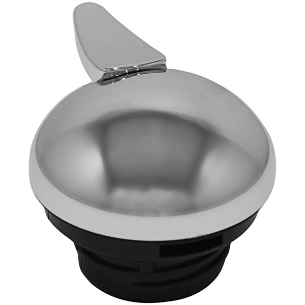 A silver metal Spring USA flip top cover with a black knob.