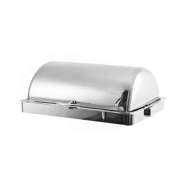 A Spring USA Rondo stainless steel built-in chafer with a lid.