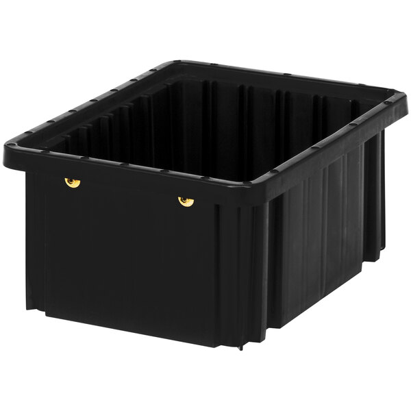 A black plastic Quantum conductive dividable grid container.