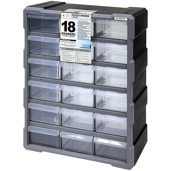 Quantum 11 3/8 x 11 3/4 x 11 Interlocking Storage Cabinets with 6 Blue  Large Drawers with Windows QIC-64BL