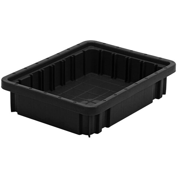 A black Quantum conductive dividable grid container with a lid.