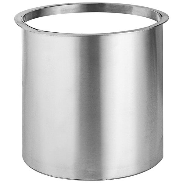 A stainless steel Spring USA fuel holder with a round rim.