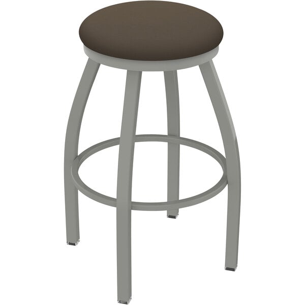 A Holland Bar Stool Misha Ladderback Swivel Bar Stool with a Canter Earth Seat.