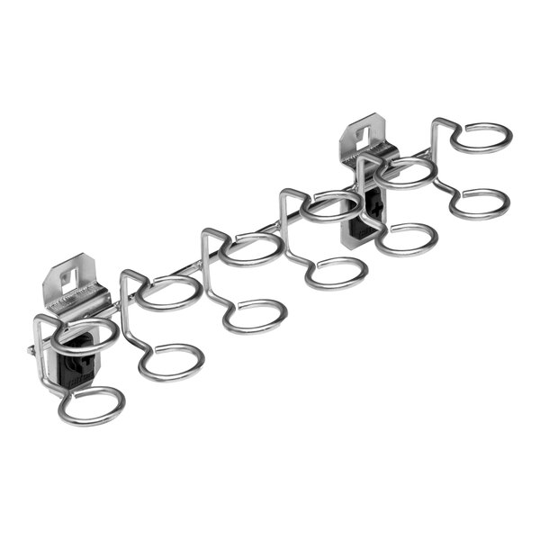 A stainless steel Triton LocHook tool holder with multiple rings.