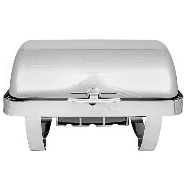 A Spring USA stainless steel chafing dish with a lid.