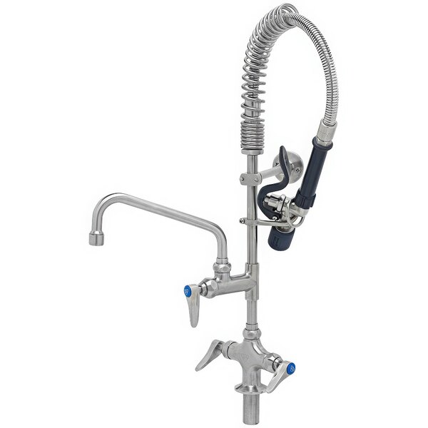 A stainless steel Eversteel pre-rinse faucet with a hose.