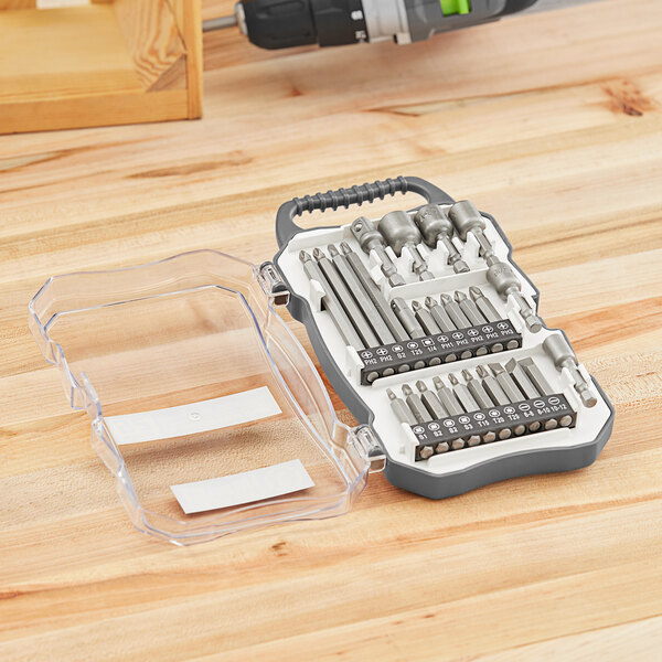A Genesis tool kit with bits in a plastic case.