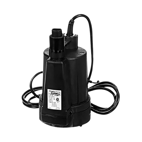 A black Portacool submersible pump with a cord.