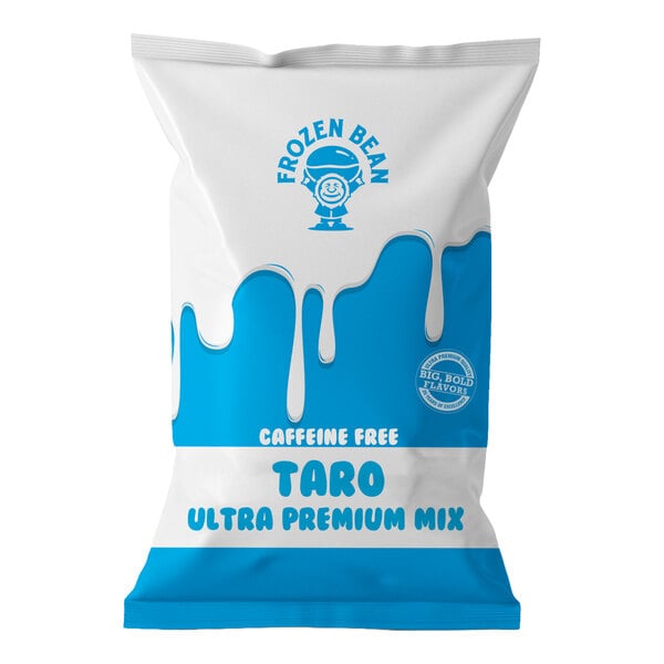 A bag of The Frozen Bean Taro Ultra Premium Beverage and Dessert Mix.