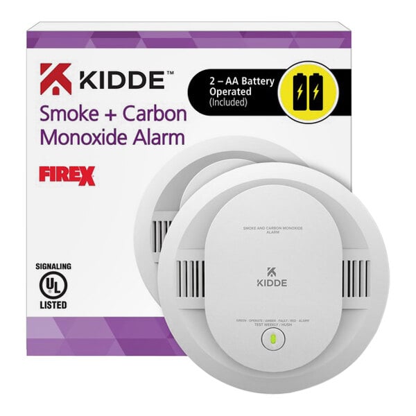 A box with a Kidde smoke and carbon monoxide alarm.
