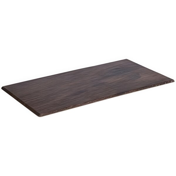 An APS Oak melamine serving tray on a table.