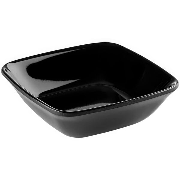 A black square APS melamine bowl.