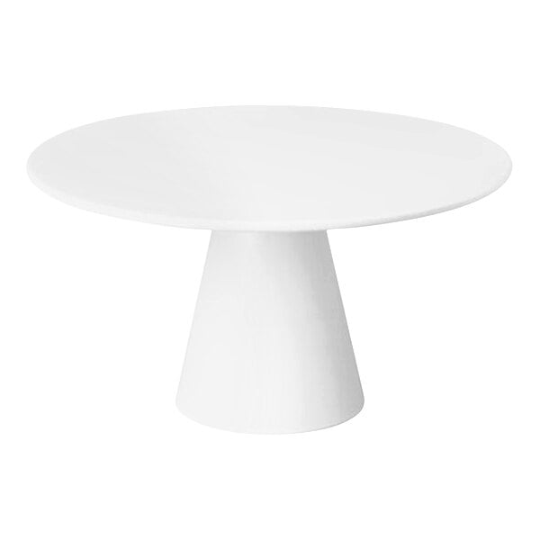 APS Casual 12 3/16" x 6 5/16" White Round Tall Melamine Cake Stand APS 83891