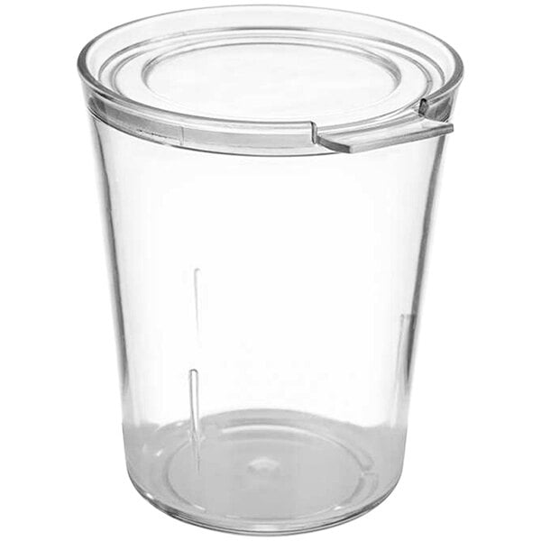 A 16-piece clear plastic APS Super Cup set with lids.