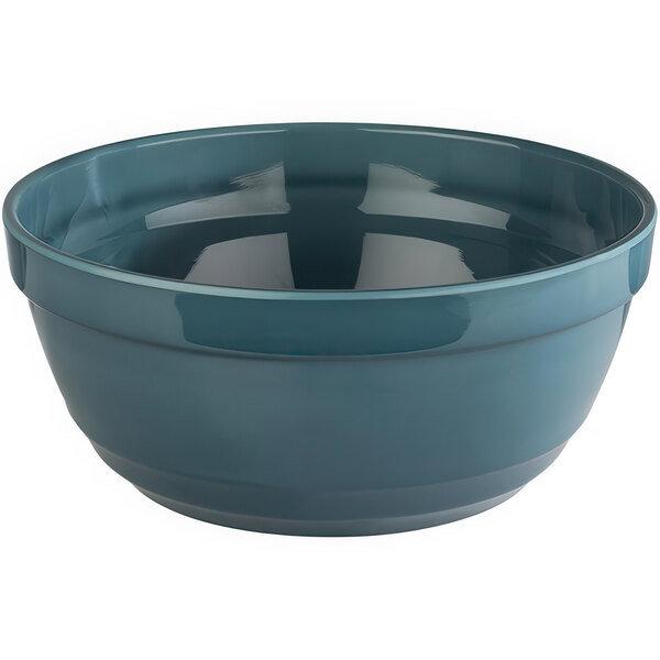 An APS Emma blue melamine bowl with a handle.