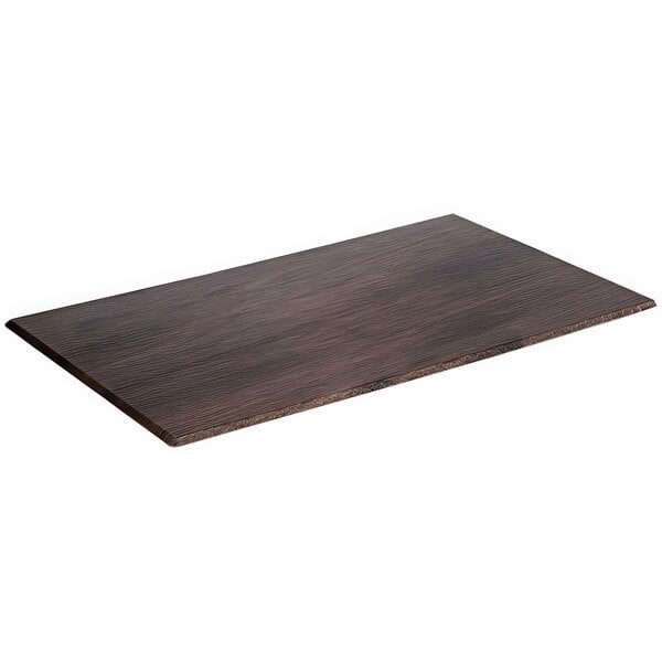 An APS Oak melamine serving tray on a table.