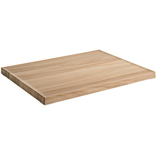 A rectangular white melamine serving tray with a close-up of the APS Frida rectangular melamine serving tray.