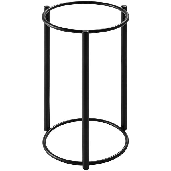 An Abert Cosmo black metal buffet stand with a round base.