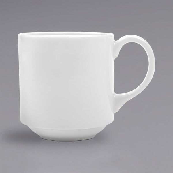 A white Corona by GET Enterprises porcelain mug with a handle.