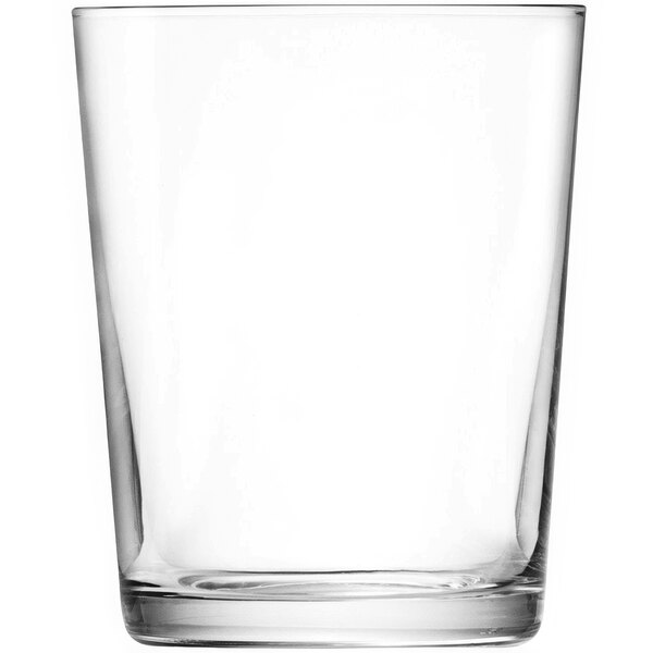 A Schott Zwiesel Basic Bar water glass filled with clear liquid on a white background.