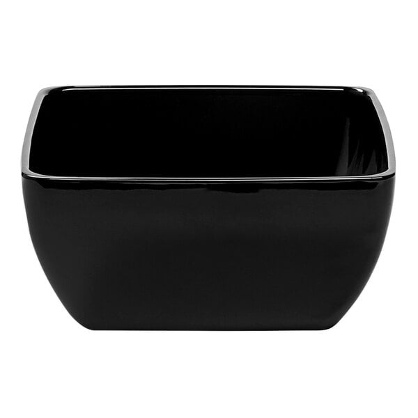 A black square bowl with a white background.