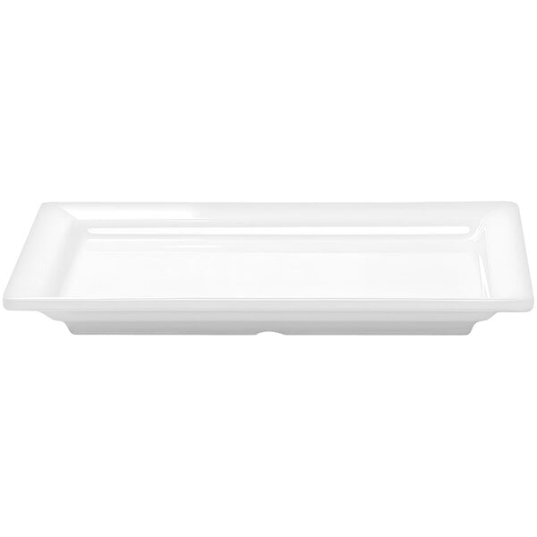 A white rectangular APS Pure melamine tray with a white background.