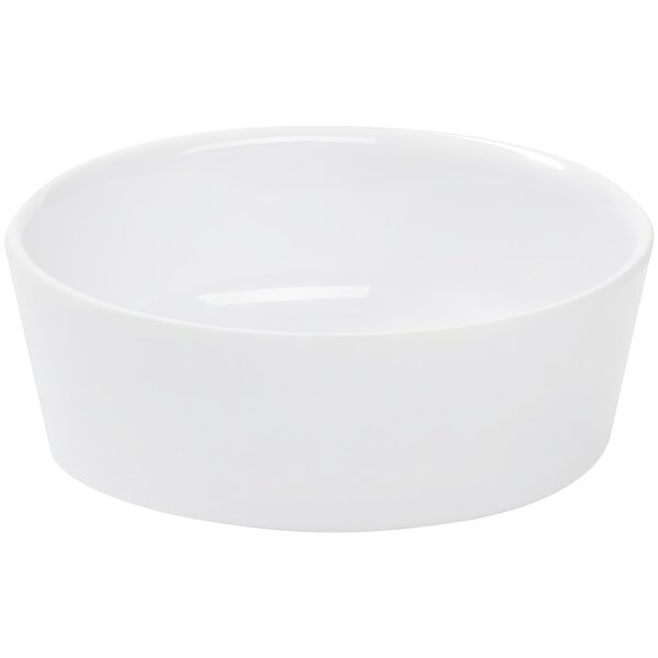 A white APS melamine bowl.
