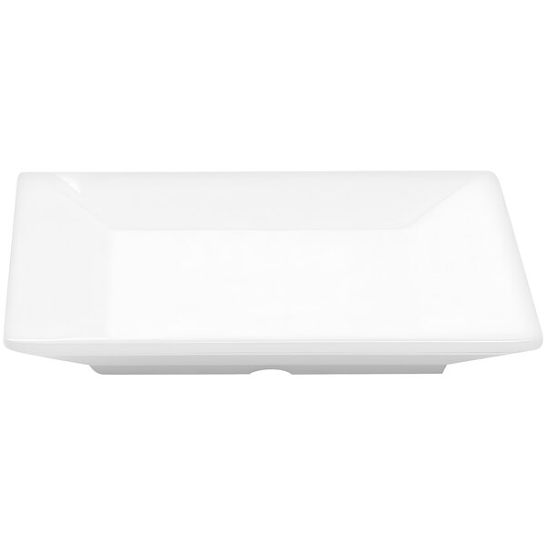 A white rectangular tray with a small handle.