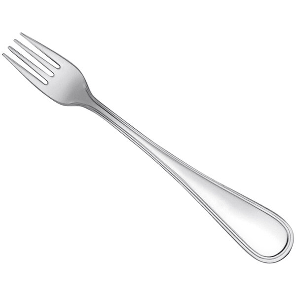 A Oneida stainless steel oyster/cocktail fork with a silver handle.