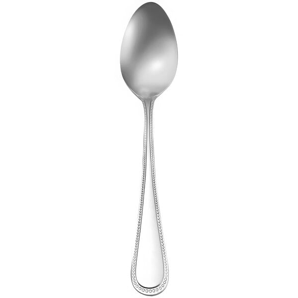 A Oneida Pearl stainless steel teaspoon with a handle.