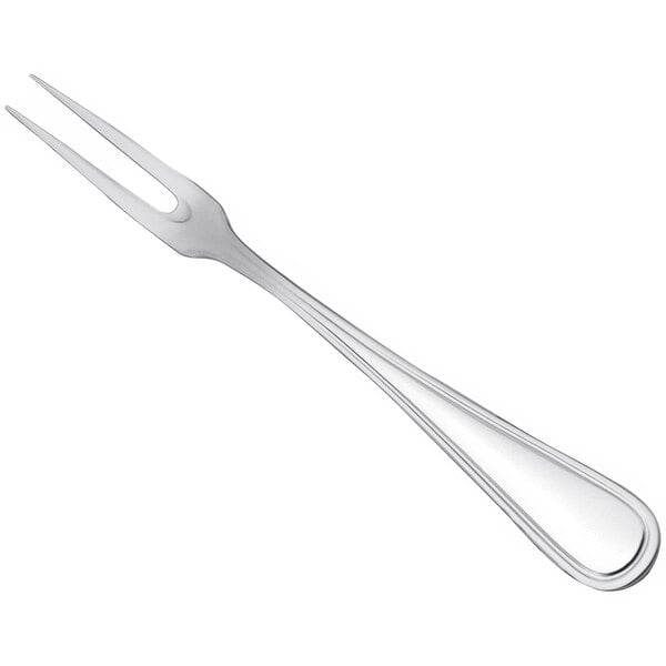 Oneida New Rim II stainless steel escargot fork with a silver handle.