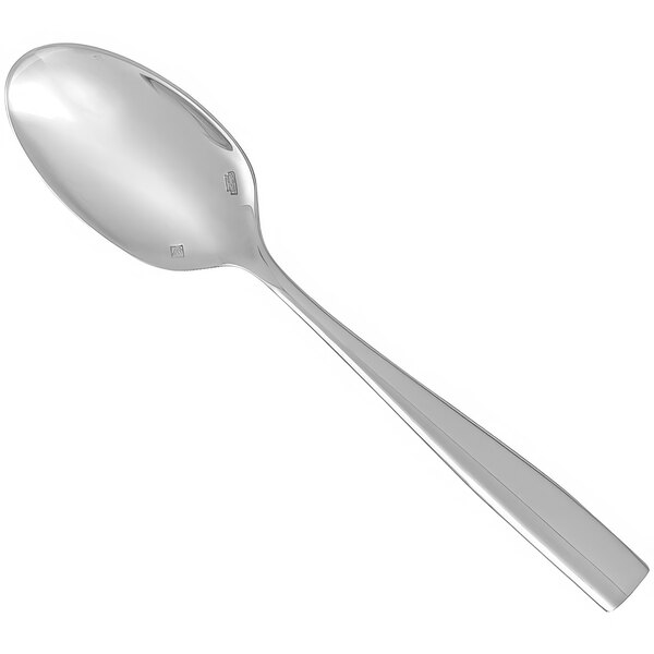 A Sant'Andrea Vasari stainless steel soup/dessert spoon with a handle.