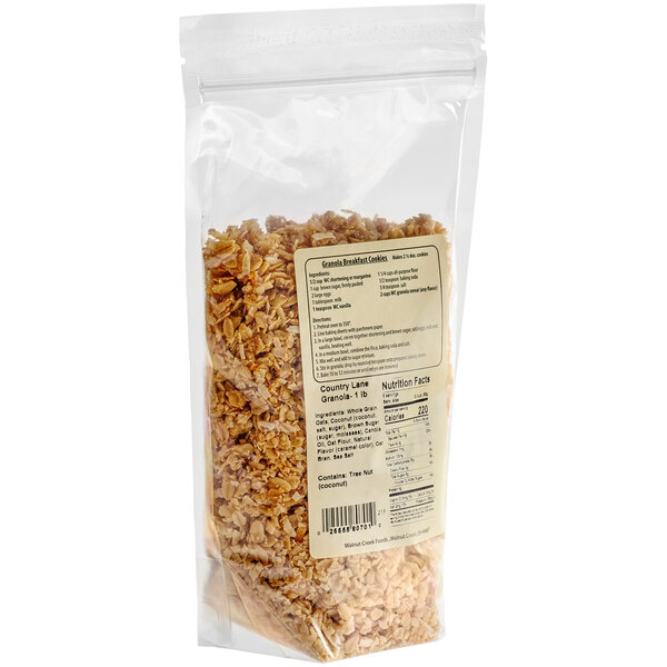 A case of Walnut Creek Amish Made Country Lane Granola with a bag of granola with a label.