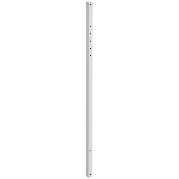 A white plastic post with pre-drilled holes.