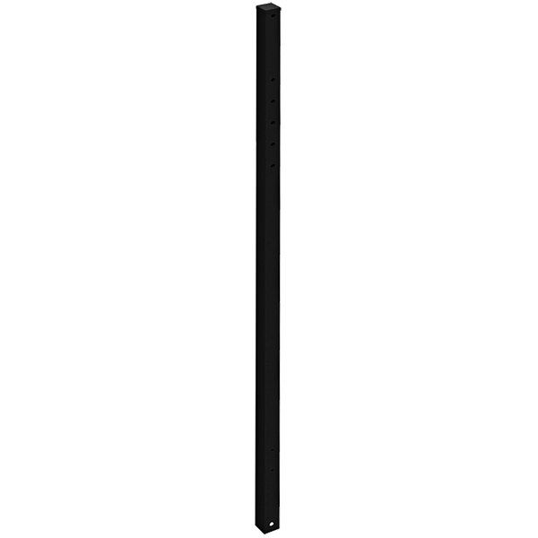 A black Plasticade Power Post with pre-drilled holes.
