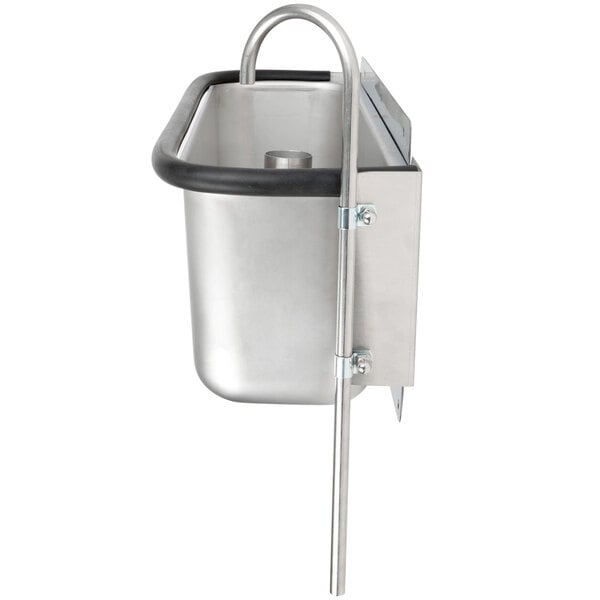A stainless steel Nemco ice cream dipper well with a black handle.