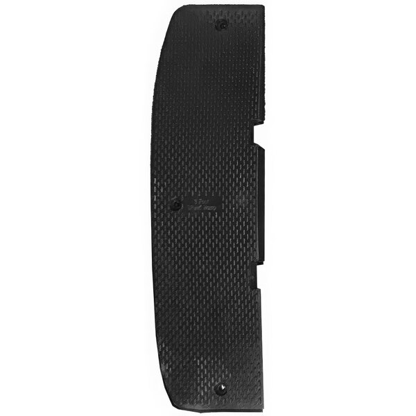 A black rectangular Plasticade Premium rubber speed hump end cap with holes.