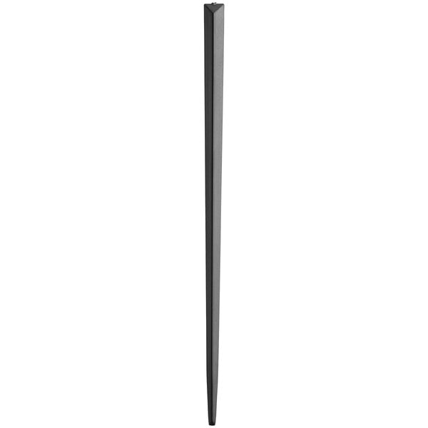 A black plastic food pick with a long handle.