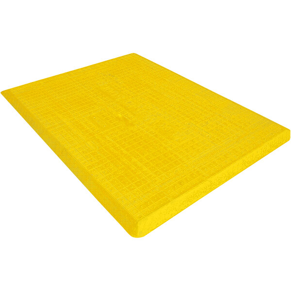A yellow rectangular Plasticade trench cover with a white background.