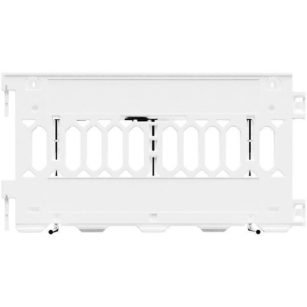 A white plastic fence with holes.