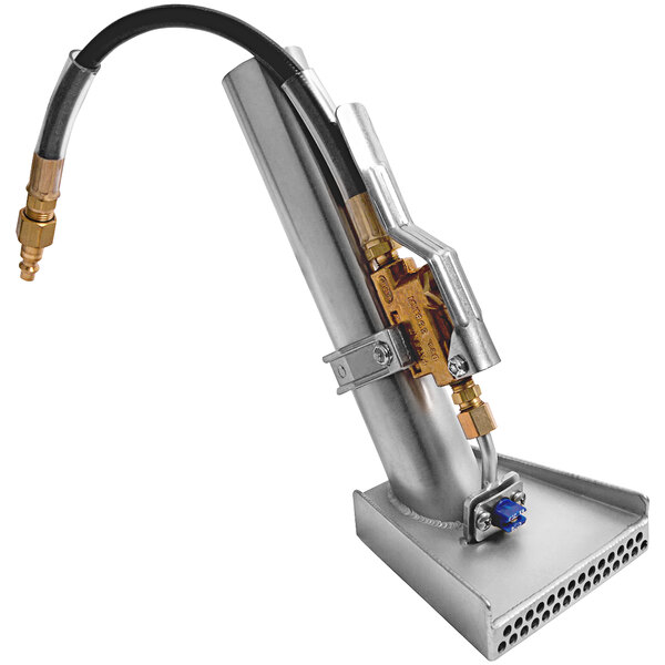 A Tornado metal upholstery tool with a hose attached.