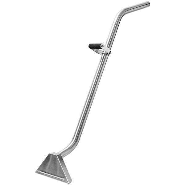 A stainless steel metal Gulper Wand for Powr-Flite carpet shampooers with a black rubber handle.