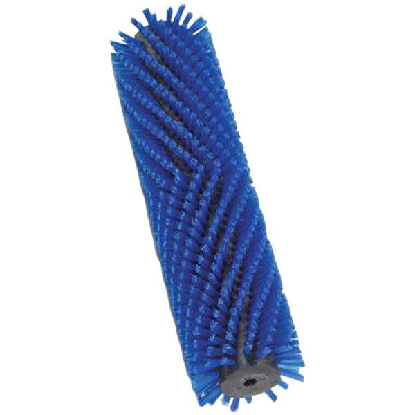 A blue brush with black bristles.