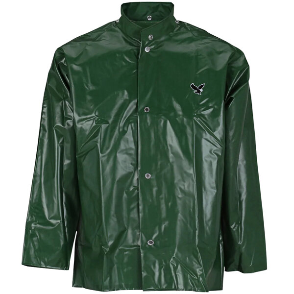 A green Tingley Iron Eagle jacket with a black logo.