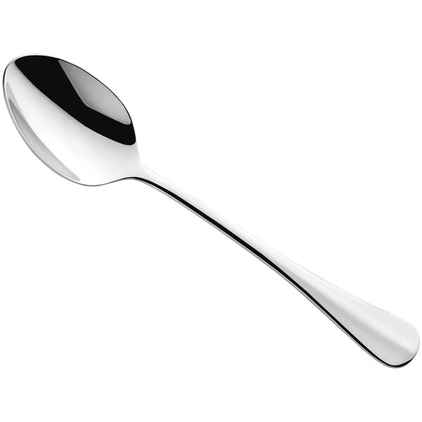 An Amefa stainless steel dessert spoon with a silver handle.