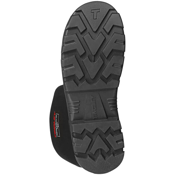 A black Tingley Badger steel toe boot with a black rubber sole.